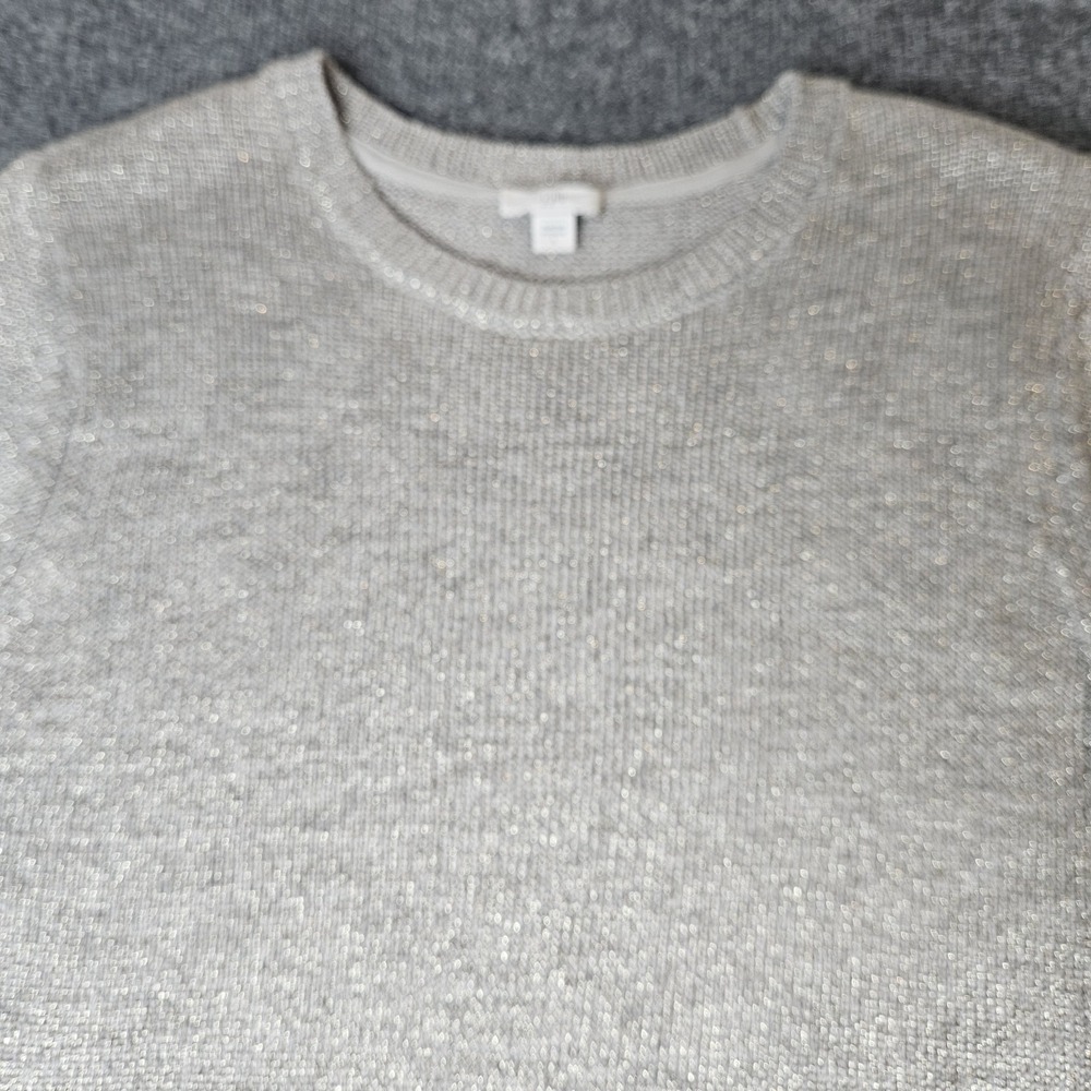 J‎ Jill Metallic Tight Knit Sweater Longsleeve Crew Neck Relaxed Fit Size Large